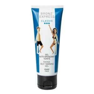 Gel autoabbronzante Bronz’Express Classic per il viso, effetto glow istantaneo.