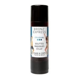 Gocce autoabbronzanti Bronz’Express Gradual, effetto glow personalizzato.